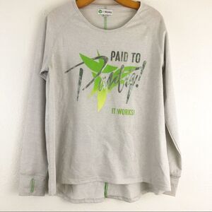 It Works long sleeves metallic gray T-shirt size L